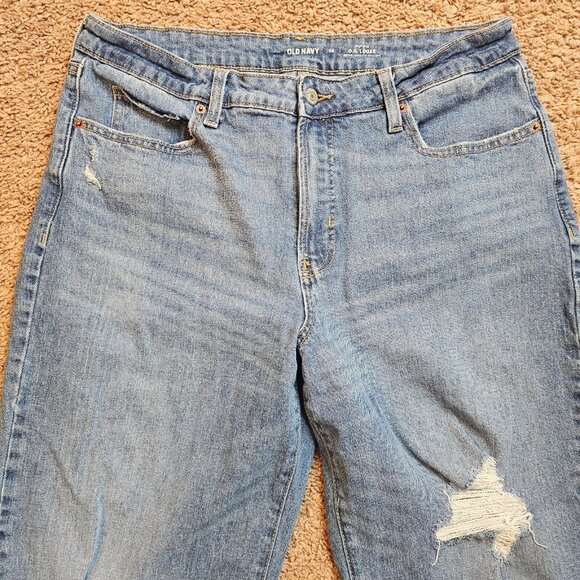 Old Navy High Rise OG Loose Jeans Womens 14 34x29 Stretch Denim Distressed - Picture 7 of 12